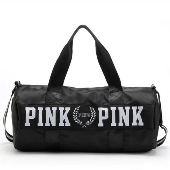 PINK Victoria's Secret Handbags - Pink Victoria's Secret Black Duffel Bag